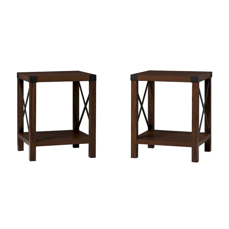 Set of 2 Middlebrook Kujawa 18-Inch X-Side Accent Tables