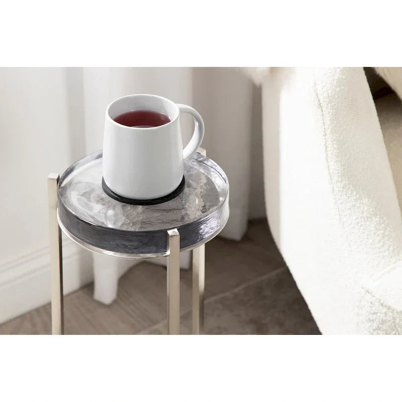 Kate and Laurel Aguilar Glamorous Drink Table - 9x9x23 Inches