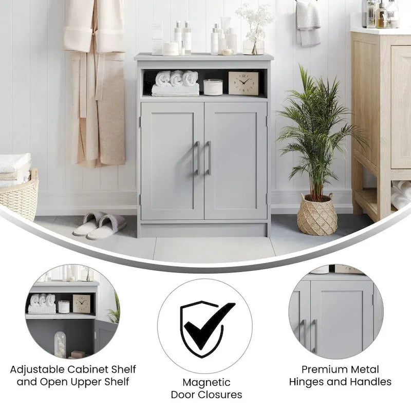 Magnetic Closure Floor Cabinet Organizer with Shelves