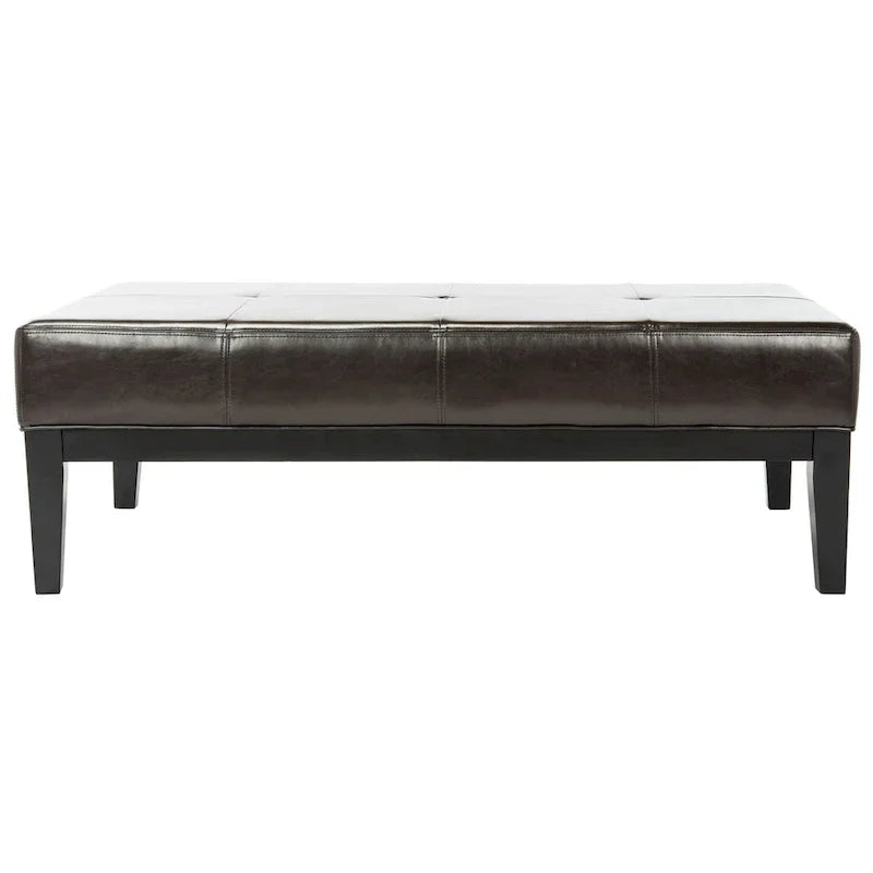 SAFAVIEH Tonja Brown Bicast Leather Rectangular Ottoman
