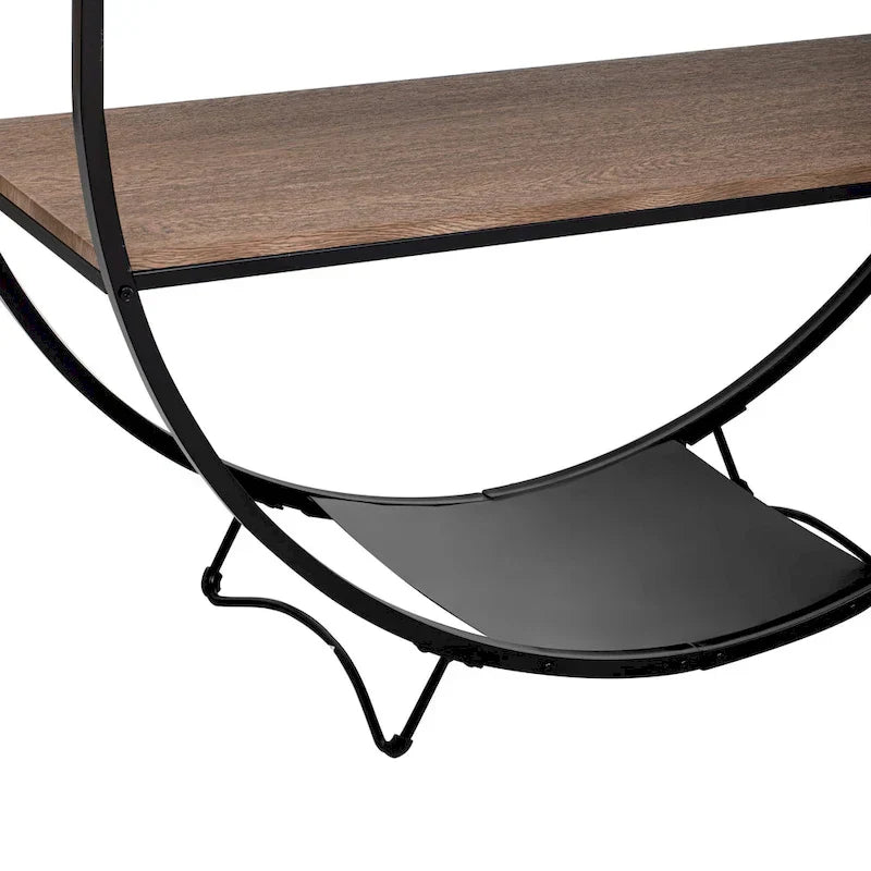 Merax Rustic Industrial Demilune Console Table