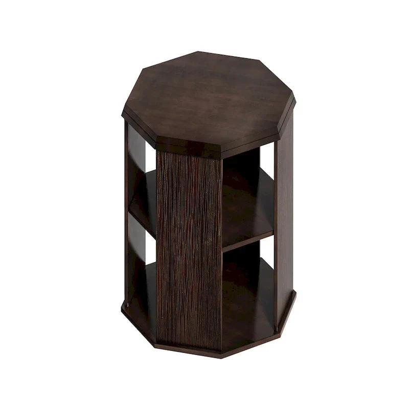Set of 2 Octagonal Rubber Wood Coffee Tables - 31.5 Inches