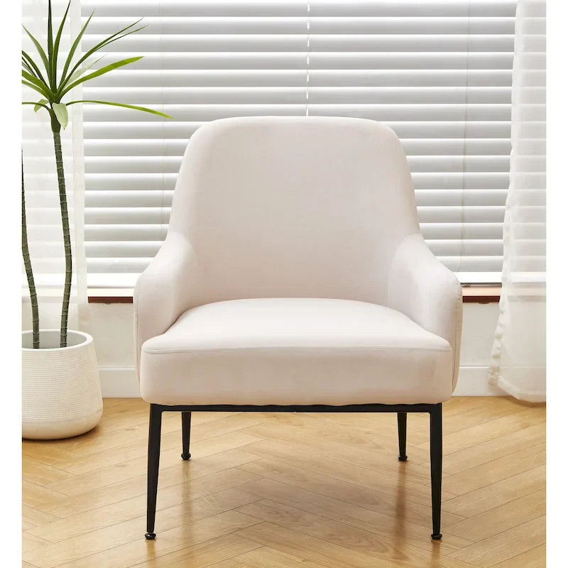 Mid-Century Velvet Accent Chair with Slope Arms