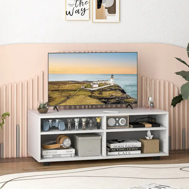 Gymax 4-Cubby TV Stand Media Console Entertainment Center