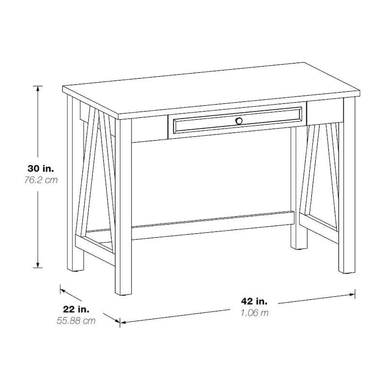 Salvage Oak Quinton Writing Desk with Drawer