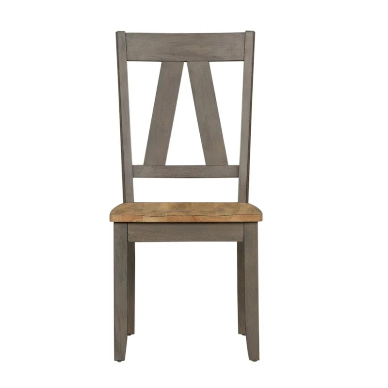 Lindsey Farm 7-Piece Trestle Table Set in Gray and Sandstone