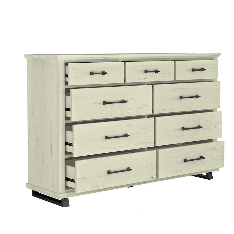Farmhouse 4-Piece Bedroom Set - 2 Nightstand, 1 Chest and 1 Dresser