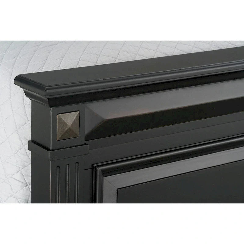 Roundhill Furniture Renova Vintage Black Wooden Bedroom Collection