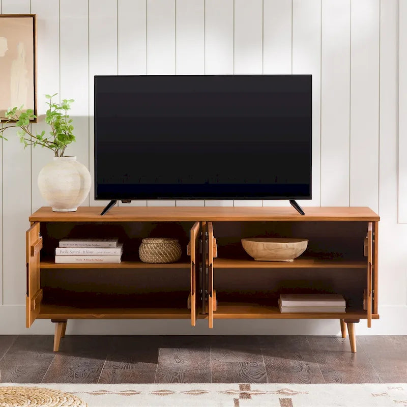 Mid-Century Modern Solid Wood TV Console by Middlebrook