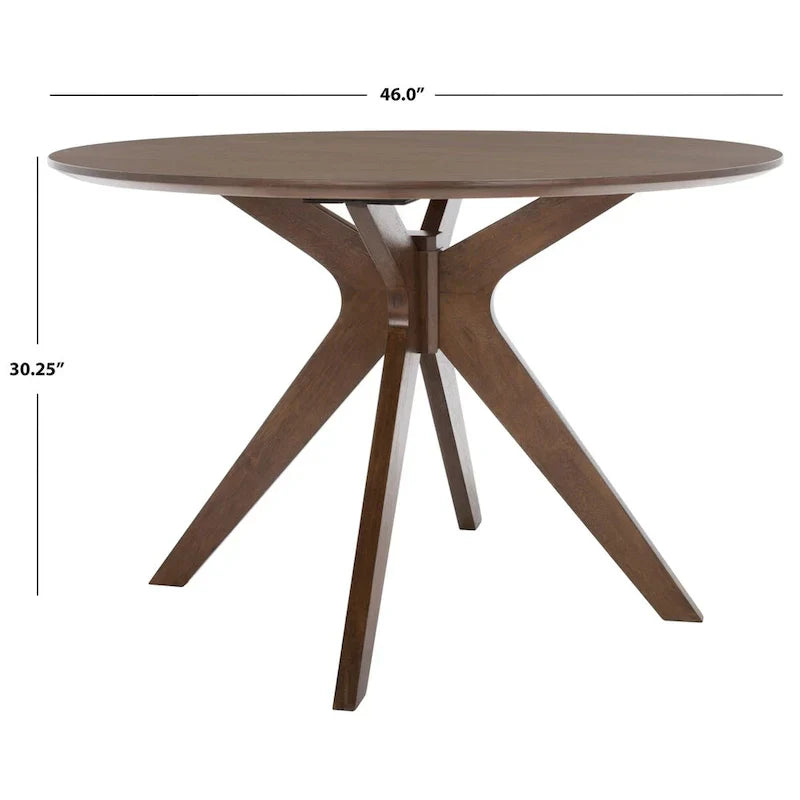 SAFAVIEH Couture Meiko 46-Inch Round Dining Table - Dimensions: 46" W x 46" D x 30" H