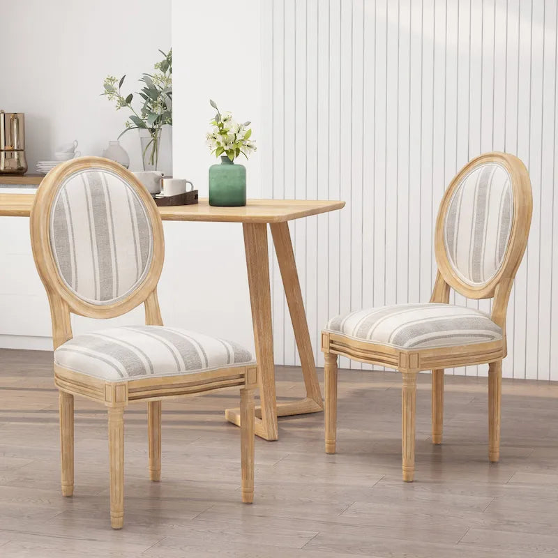 Set of 2 Phinnaeus French Country Fabric Dining Chairs by Christopher Knight Home