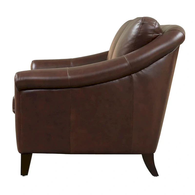 Sienna Authentic Leather Midcentury Modern Loveseat