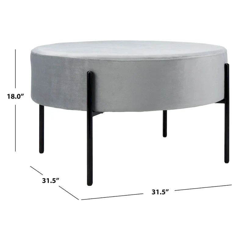 SAFAVIEH Shianne Round Velvet Cocktail Ottoman Table