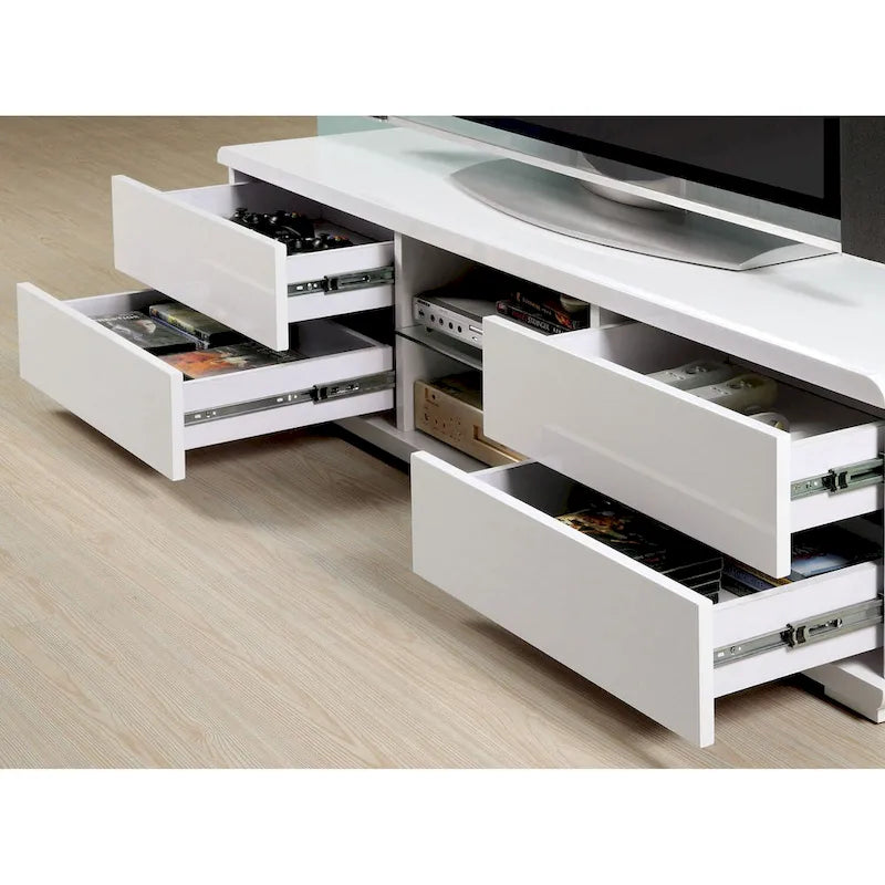 High Gloss Lacquer TV Stand with 4 Drawers