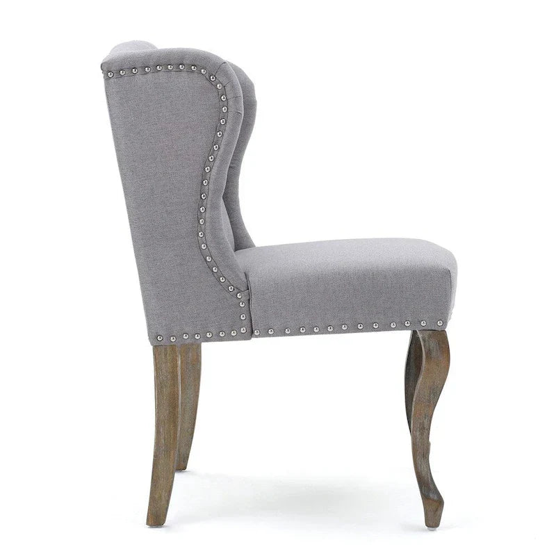 Set of 2 Niclas Wingback Studded Fabric Accent Chairs by Christopher Knight Home
