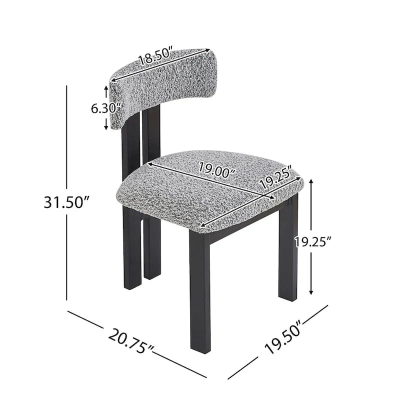 Set of 4 Astura Upholstered Dining Chairs with Iron Frame by Christopher Knight Home