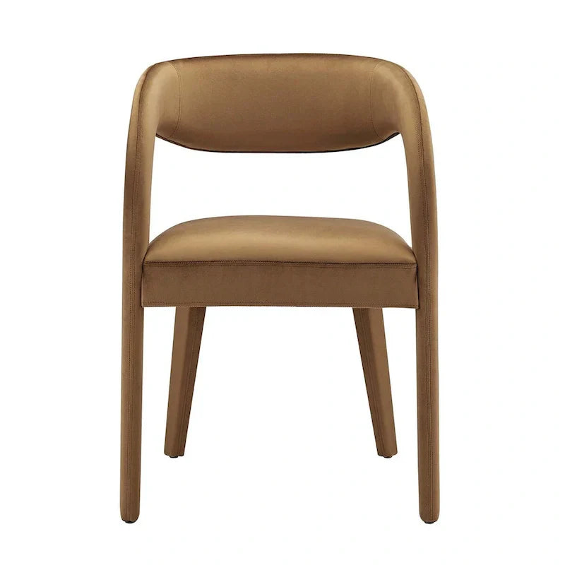 Set of 2 Modern Velvet Dining Chairs Curved Back Upholstered Accent Chairs