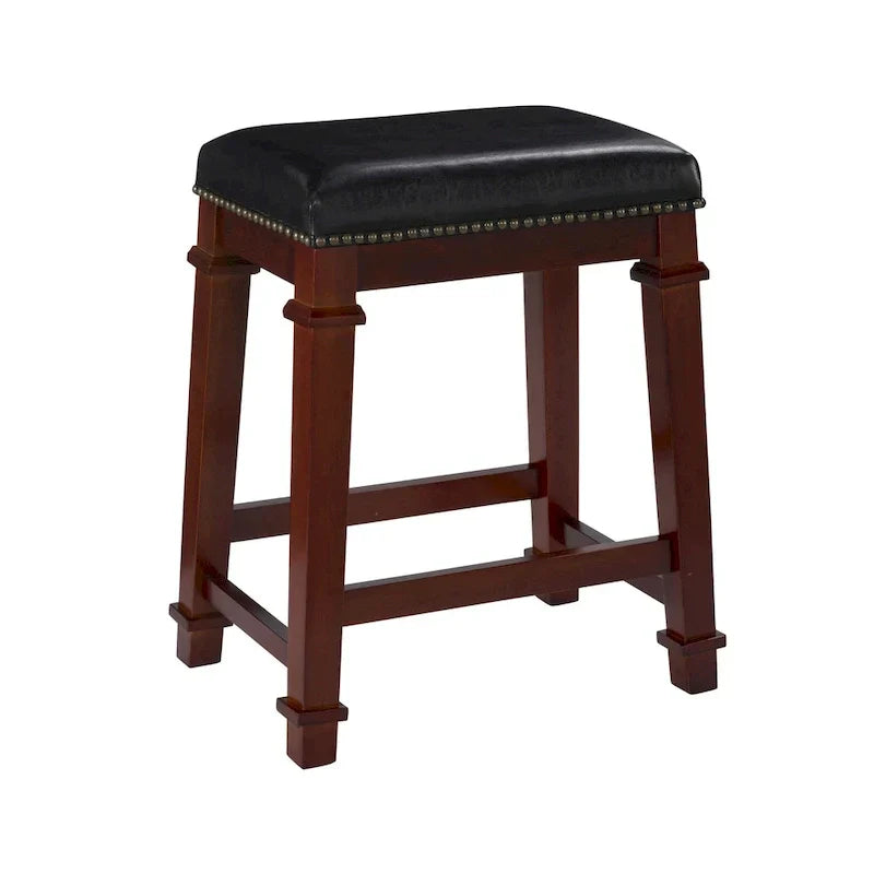 Linon Willamette 24.98-inch Backless Counter Stool in Faux Leather