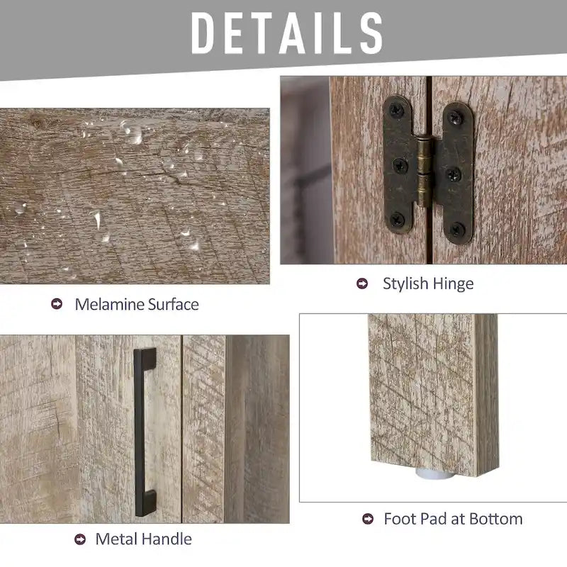 Kleankin Barnwood Bathroom Floor Cabinet with Drawer and Adjustable Shelf - Versatile Storage for Entryway or Living Room