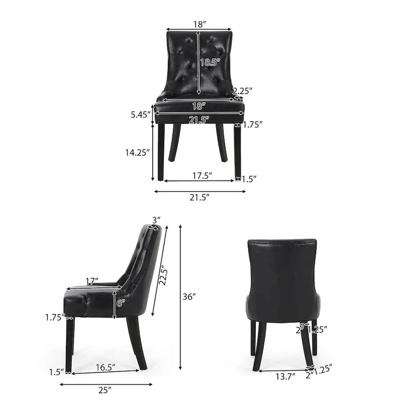 Set of 2 Cheney Tufted Dining Chairs by Christopher Knight Home