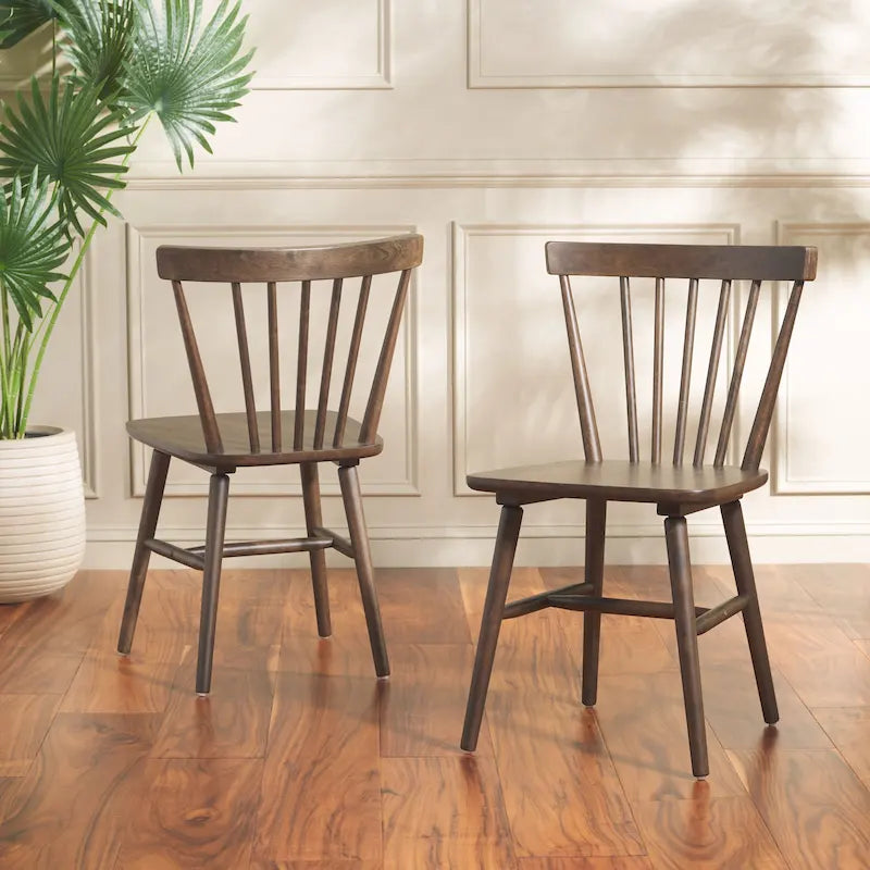 SAFAVIEH Signa Spindle Farmhouse Dining Chair Set (2 Chairs) - Dimensions: 20" W x 20" D x 33" H