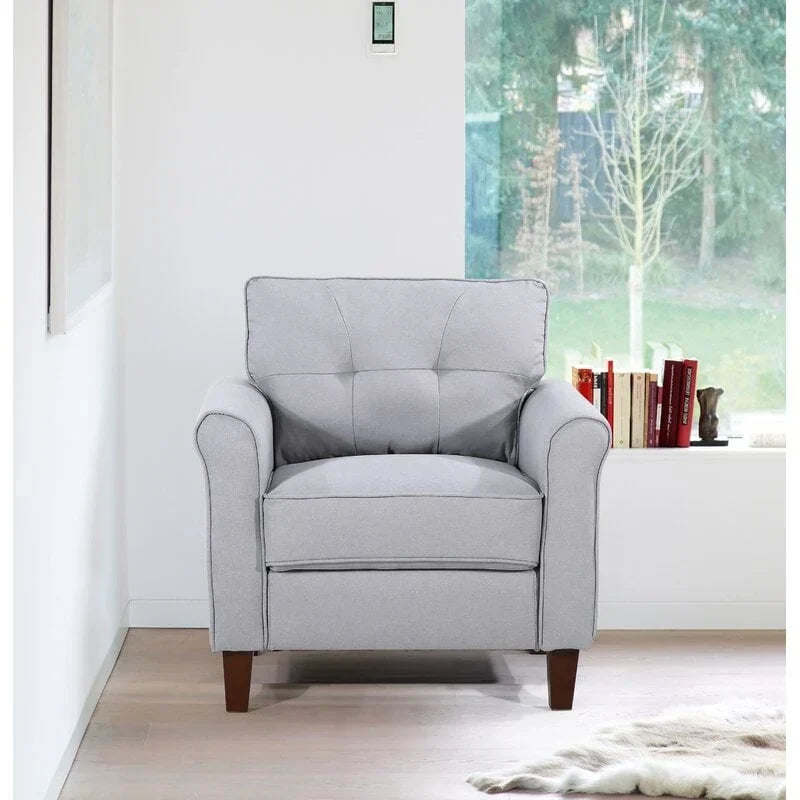 Kouchouk 32.9-Inch Wide Tufted Linen Armchair