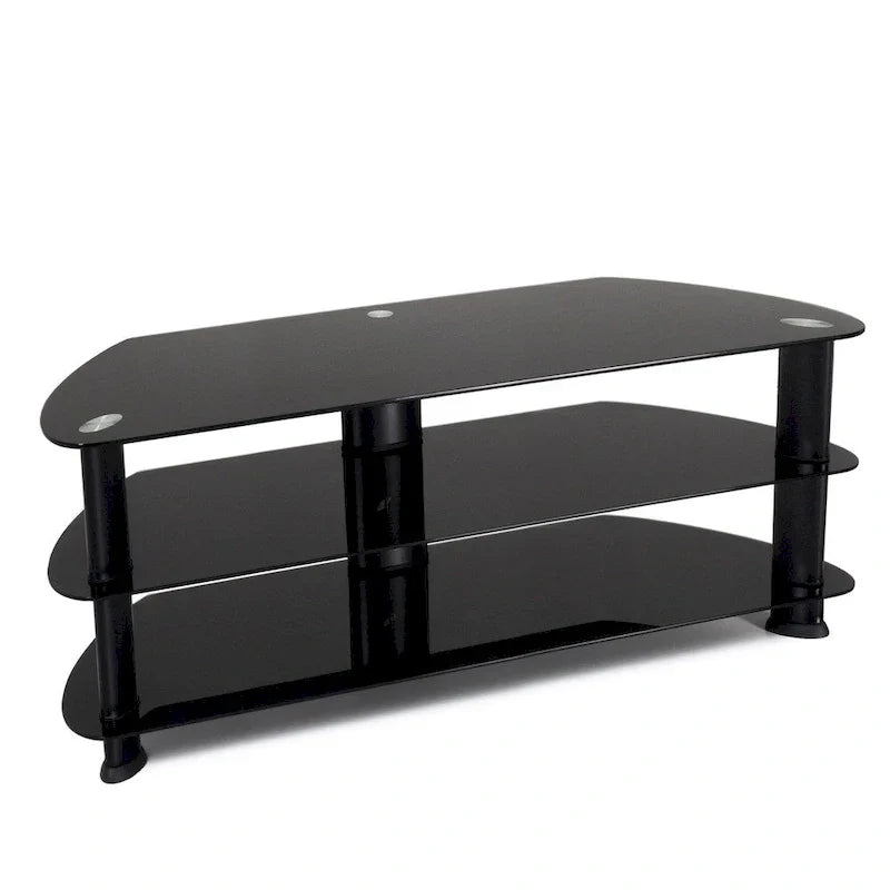 Laguna Satin Black Corner TV Stand for TVs Up to 65 Inches