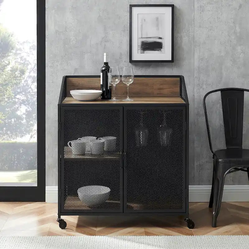 Middlebrook Pierpont Industrial-Style Mesh Bar Cabinet