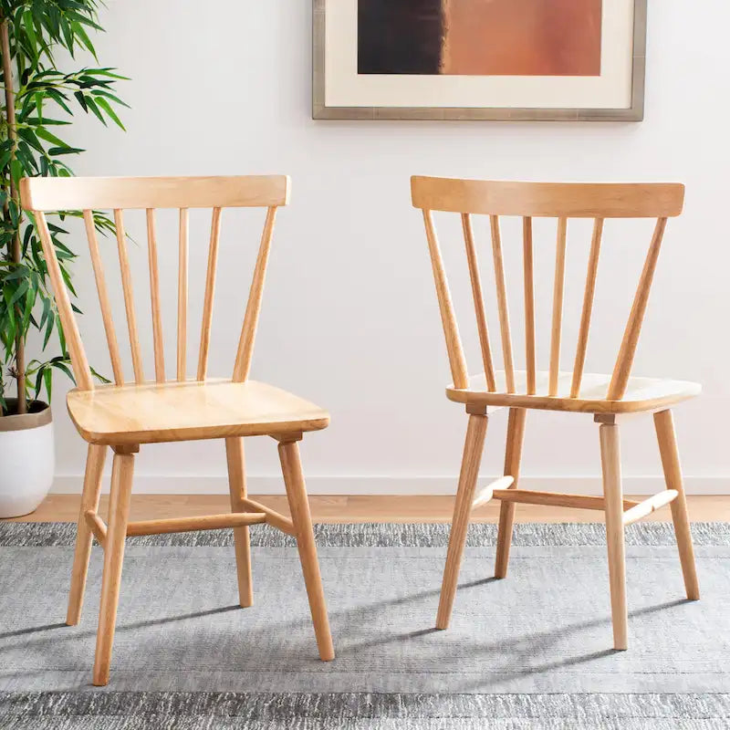 SAFAVIEH Signa Spindle Farmhouse Dining Chair Set (2 Chairs) - Dimensions: 20" W x 20" D x 33" H
