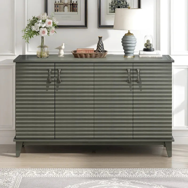 Large 4-Door Sideboard Buffet with Adjustable Shelves for Ample Storage