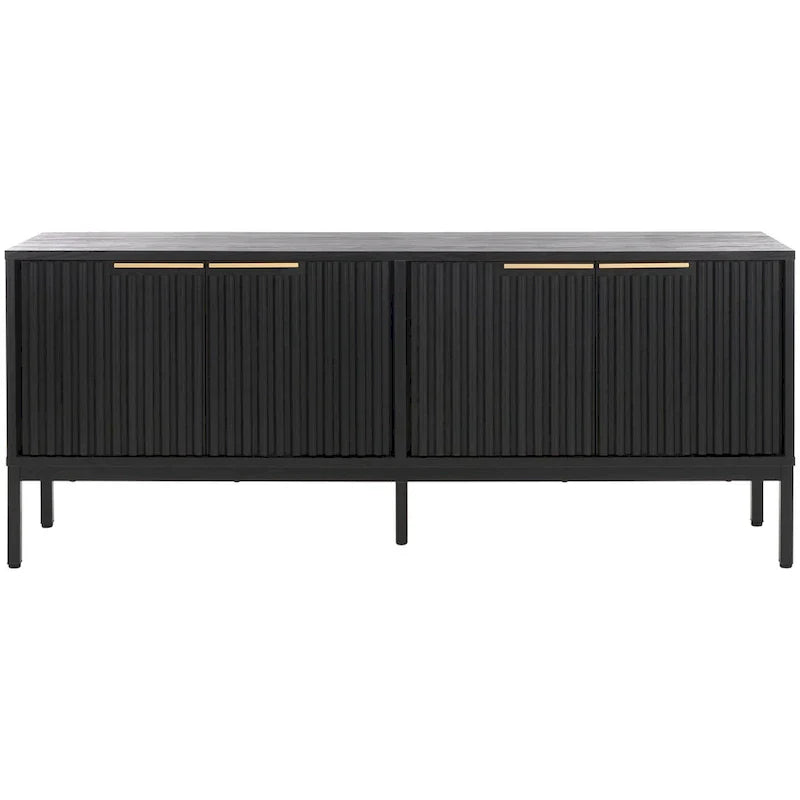 SAFAVIEH Deandra 4-Door Media Stand for Entertainment - Accommodates Up to 65-Inch Flat Screen TV - Dimensions: 60.8" W x 17.7" D x 24.6" H