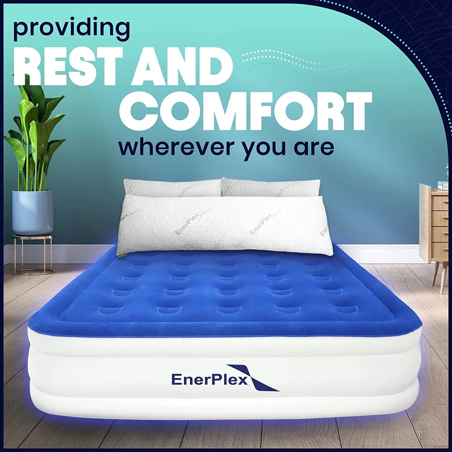EnerPlex Double Height Inflatable Mattress for Camping, Home & Portable Travel 13 Inch