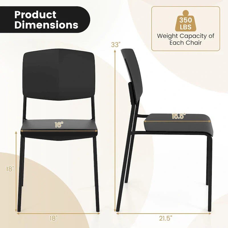 Set of 4 Stackable Dining Chairs with Ergonomic Backrest and Spacious Seat by Gymax