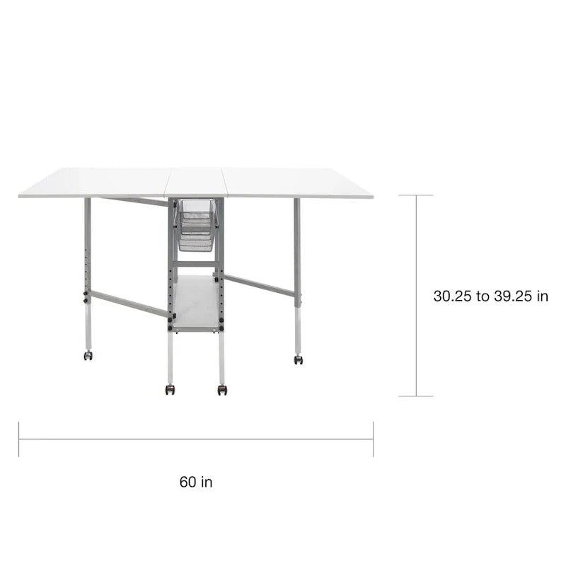 Sew Ready Adjustable Height Craft and Hobby Table with Storage Drawers