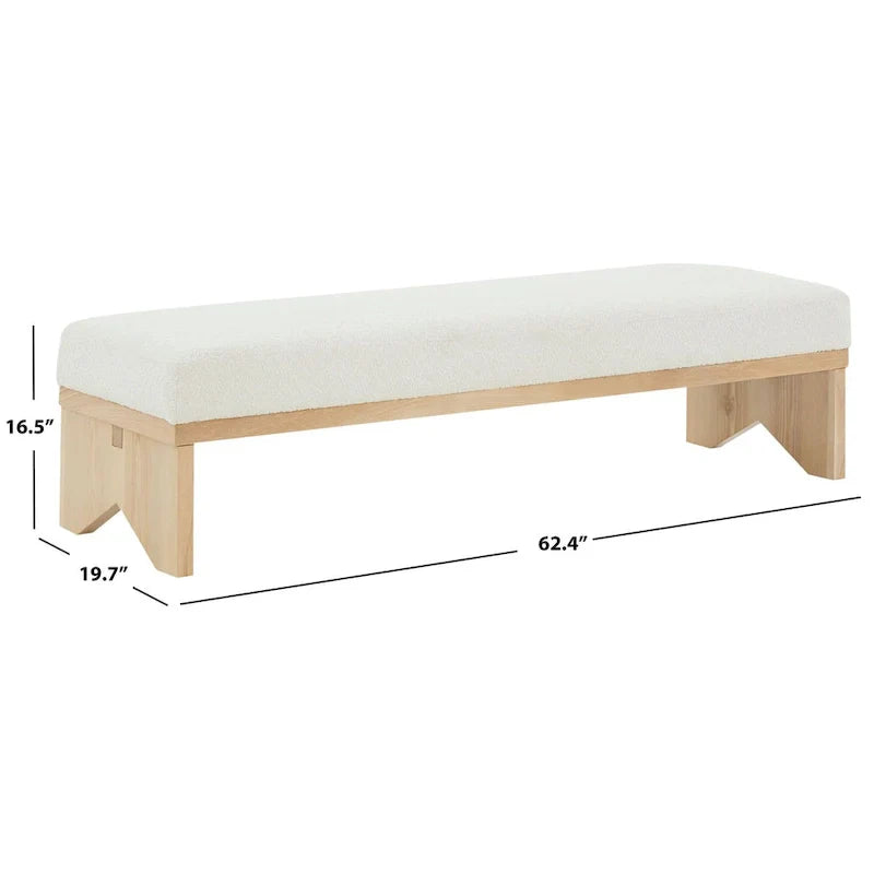 SAFAVIEH Couture Boris Mid-Century Modern Bench - Dimensions: 62.4" W x 19.7" D x 16.5" H