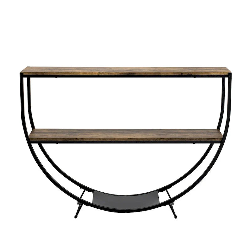 Merax Rustic Industrial Demilune Console Table