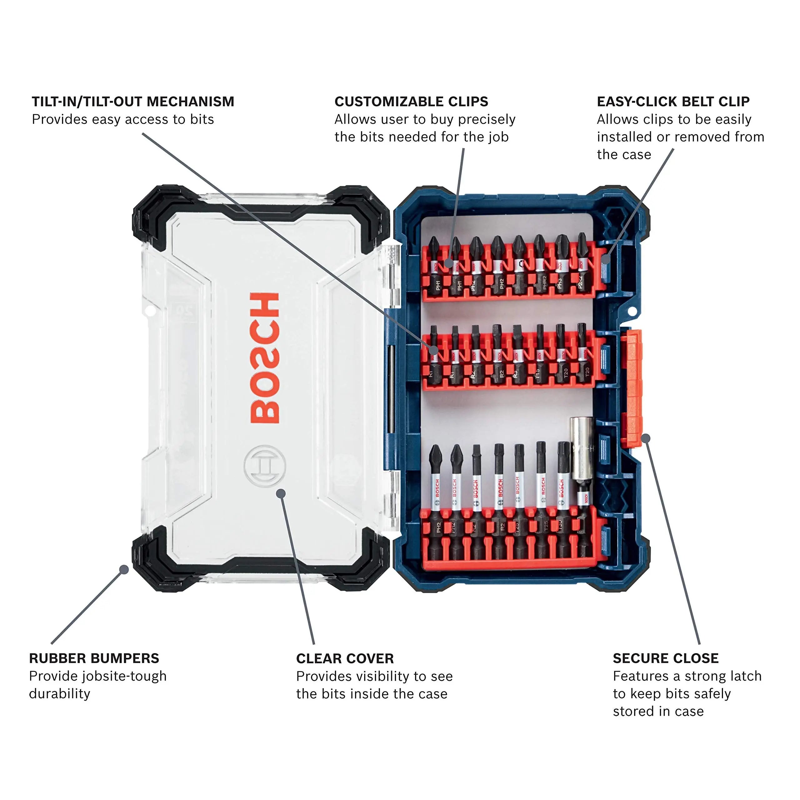 BOSCH CLPK22-120 12V Max Cordless 2-Tool 3/8 in. Drill/Driver and 1/4 in. Impact Driver Combo Kit with 2 Batteries, Charger and Case,Blue
