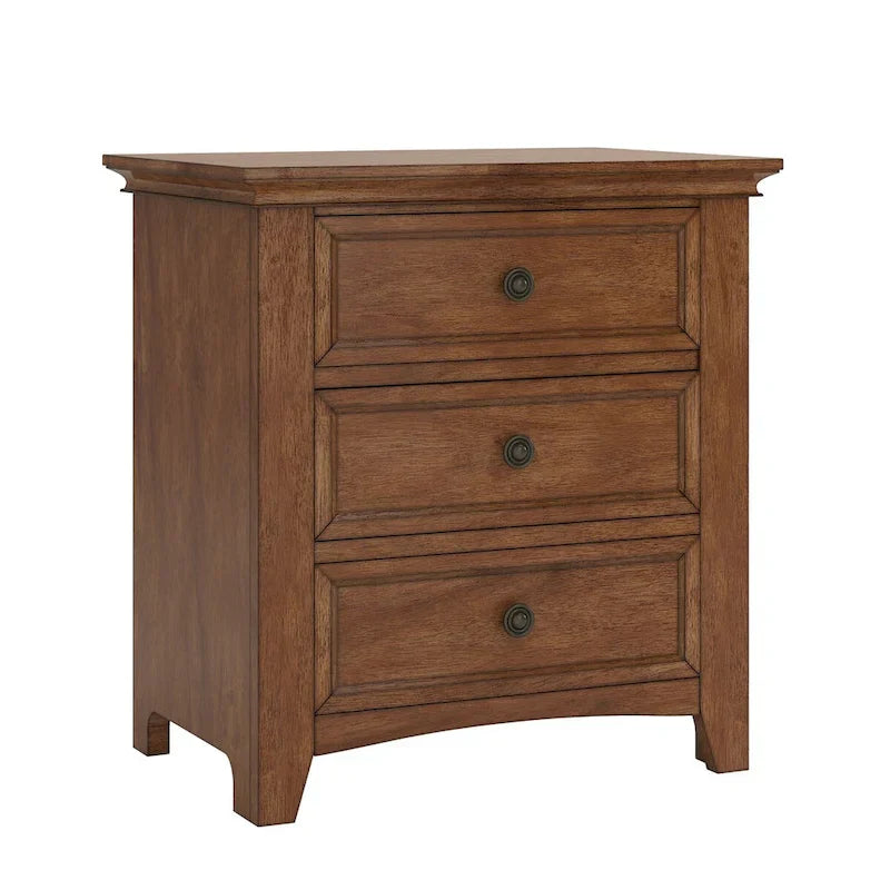 iNSPIRE Q Classic Ediline 3-Drawer Wooden Nightstand with Charging Station