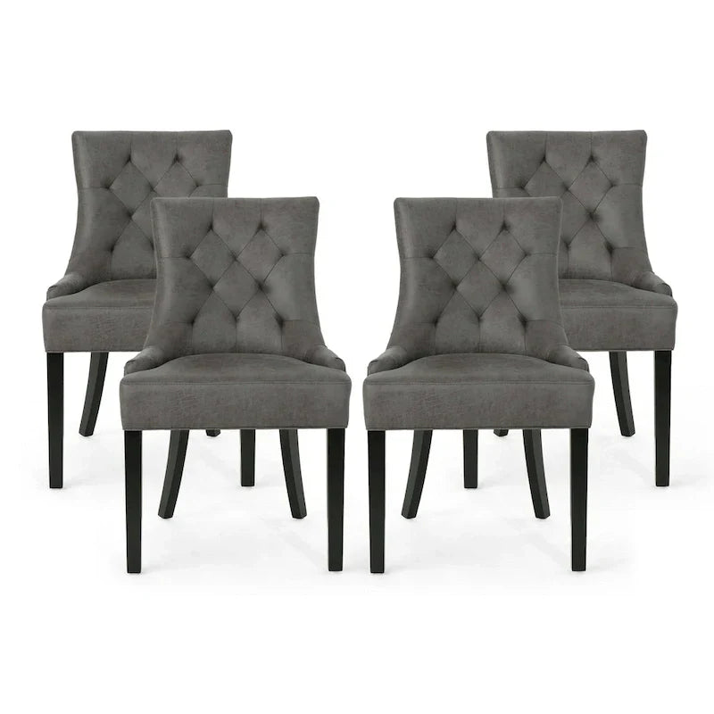 Set of 4 Contemporary Tufted Dining Chairs - Hayden Collection by Christopher Knight Home