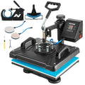 VEVOR 5 in 1 Heat Press Machine, Digital Multifunctional Sublimation for T-Shirts, Hats, Mugs, Caps, Plates, 360° Rotation, Easy Operation
