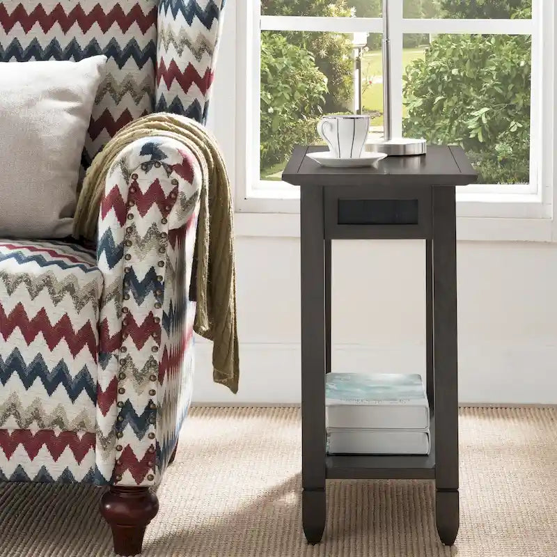 Leick Home Rustic Slate Side Table Featuring USB-C Charging Port