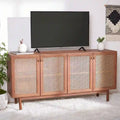 SAFAVIEH Micaela 63-Inch 4-Door Media TV Stand - Dimensions: 63.1" W x 16.3" D x 31.7" H