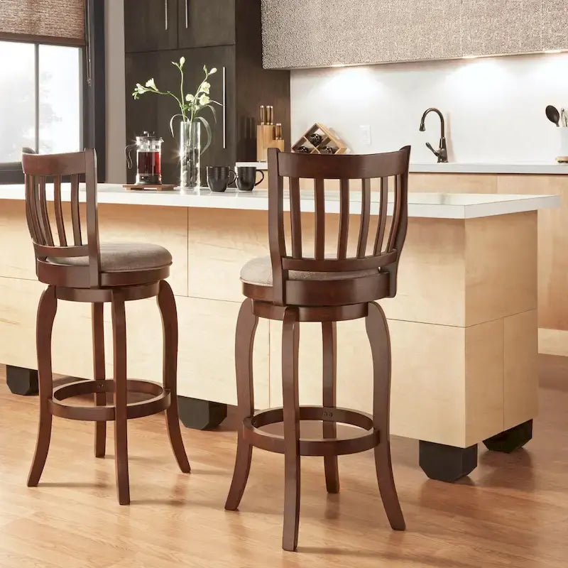 iNSPIRE Q Classic Ali 29-Inch High Back Swivel Bar Stool in Modern Linen