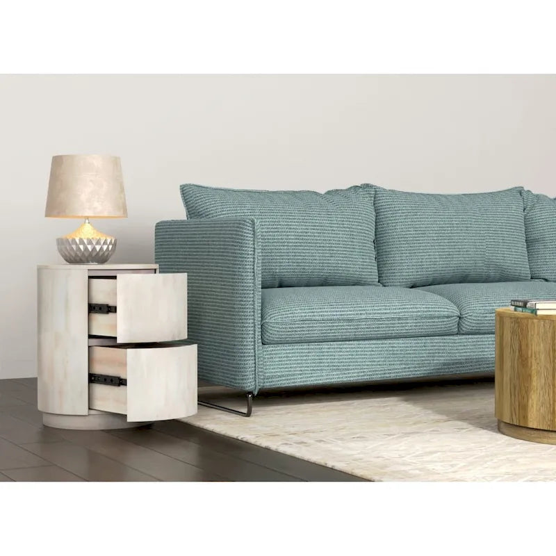 Kingston 18-Inch Round Nightstand with 2 Drawers by Carolina Living