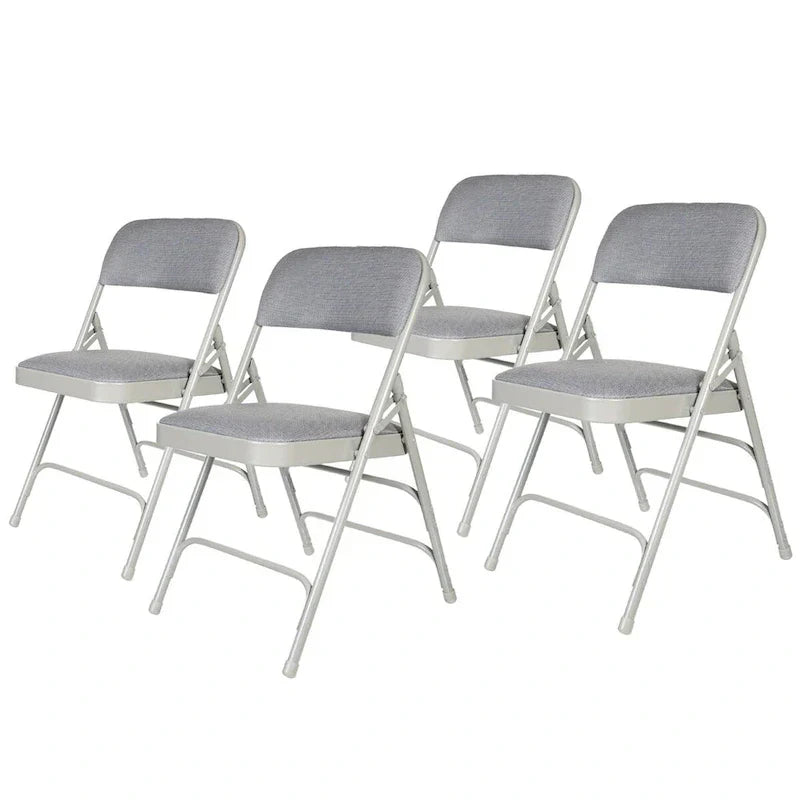 Hampden Furnishings Bernadine Collection Set of 4 Fabric Triple Brace Folding Chairs