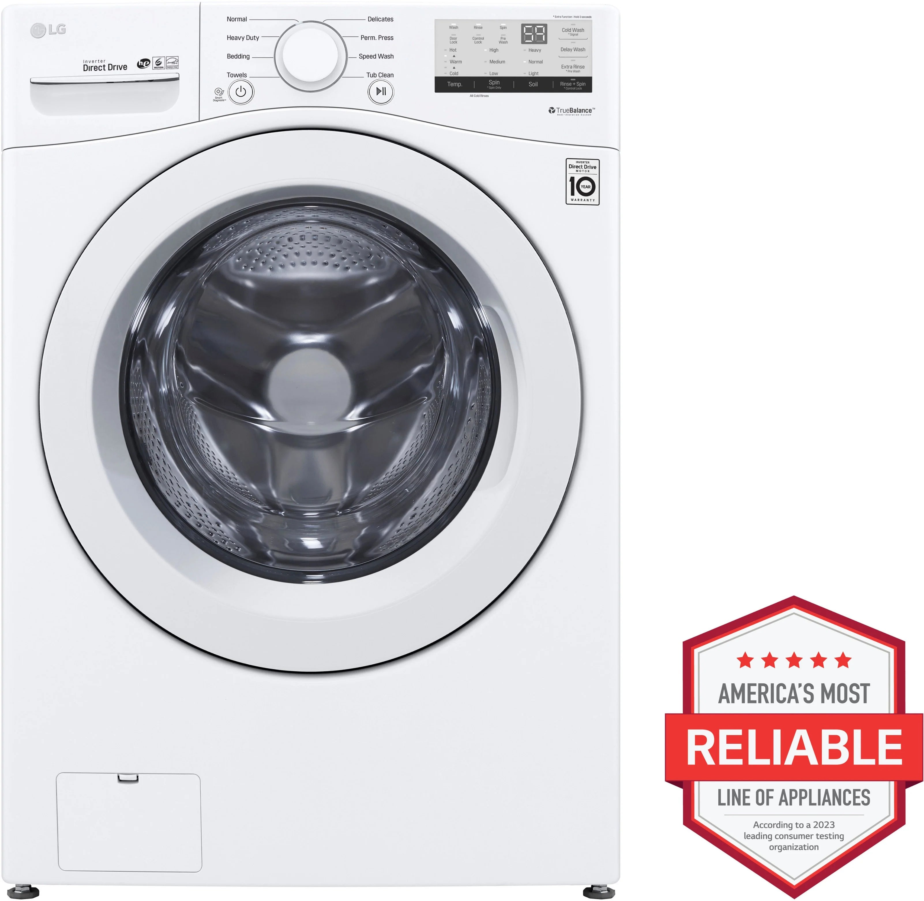 2025 4.5 Cu. Ft. High Efficiency Stackable Front-Load Washer with 6Motion Technology – White