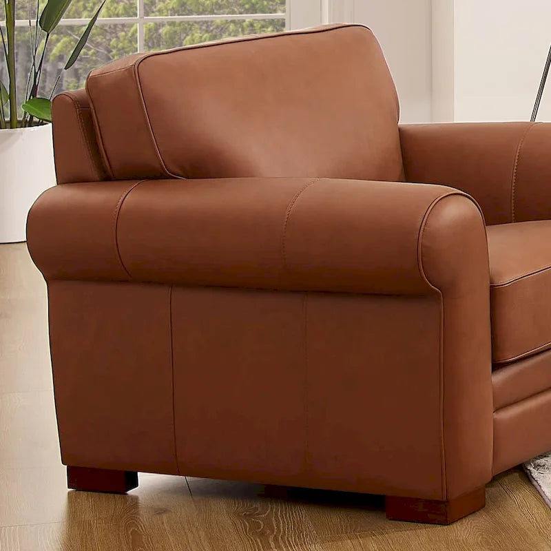 Hydeline Brookfield Premium Top Grain Leather Sofa and Chair Set