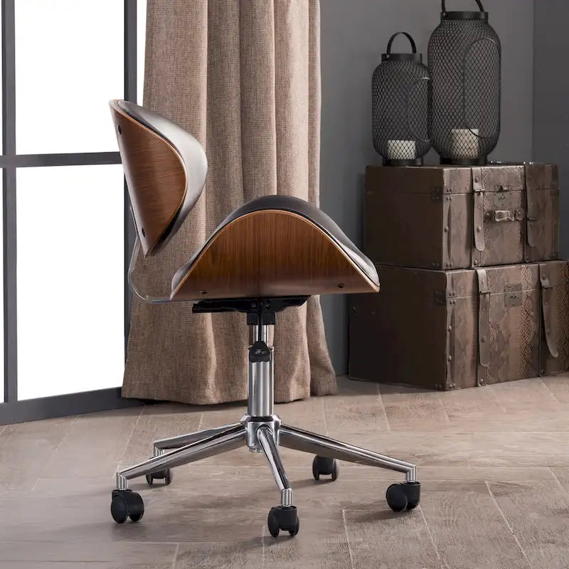 Mid-Century Modern Adjustable Office Chair with Swivel & Casters
