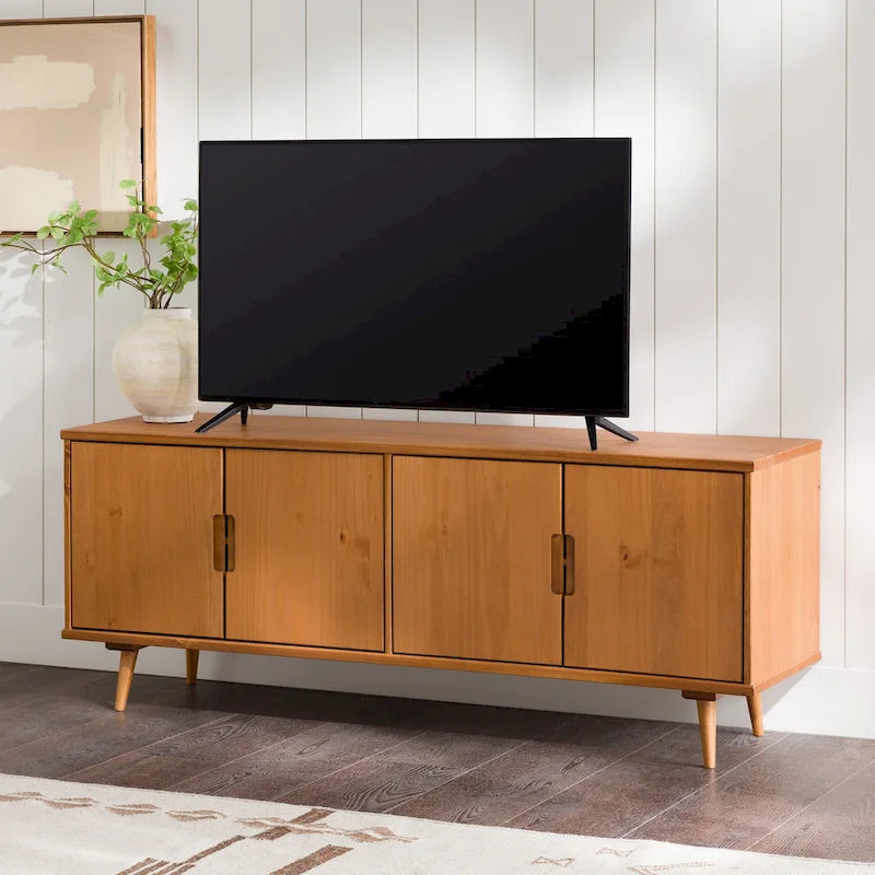 Mid-Century Modern Solid Wood TV Console by Middlebrook
