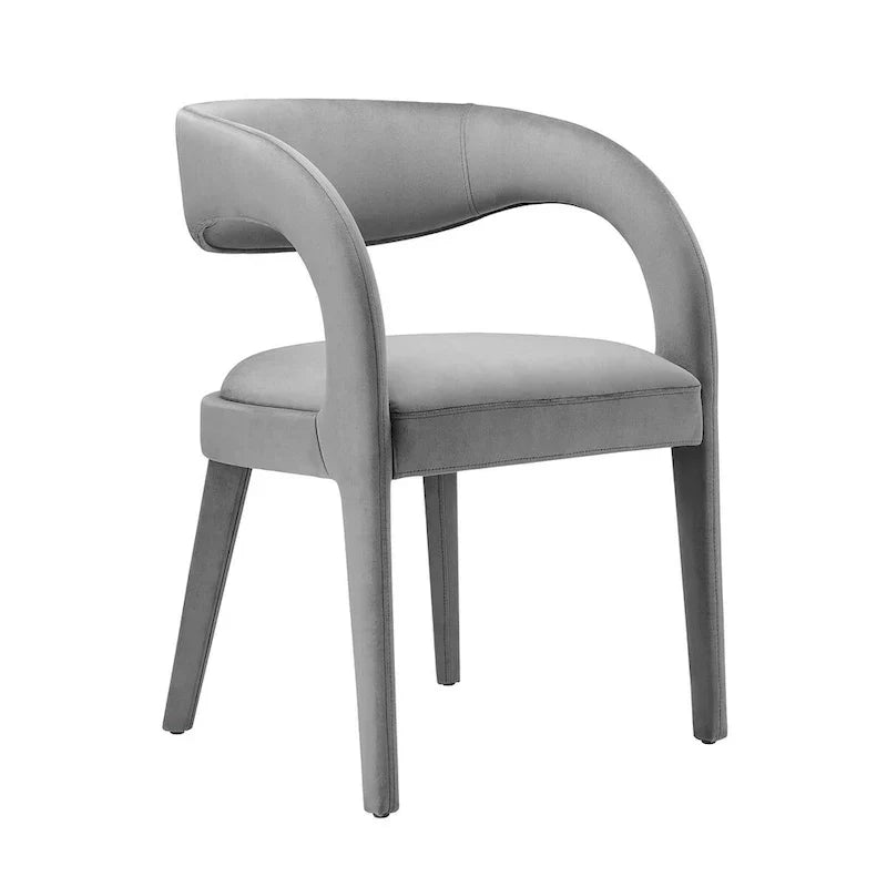 Set of 2 Modern Velvet Dining Chairs Curved Back Upholstered Accent Chairs